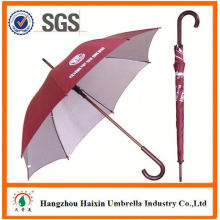 Top Quality 23'*8k Plastic Cover full color printed wooden straight umbrella